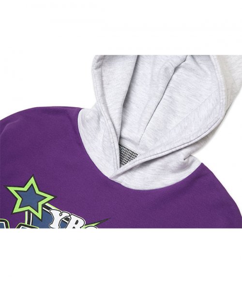 WILD GRAPHIC HOOD SWEAT SHIRT_PURPLE