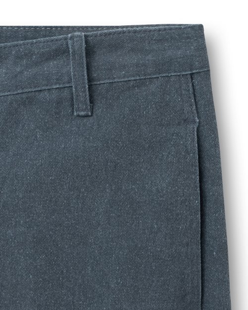 TWIST SEAM WASHED COTTON PANTS NAVY