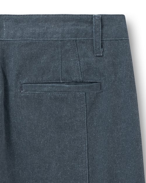 TWIST SEAM WASHED COTTON PANTS NAVY