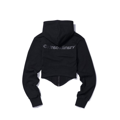 CORSET HOODIE ZIP-UP черный