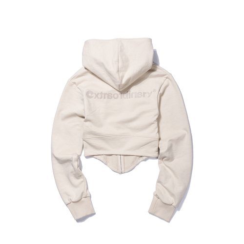 CORSET HOODIE ZIP-UP бежевый