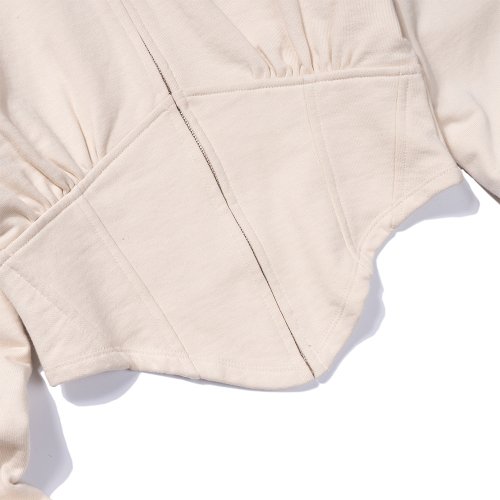 CORSET HOODIE ZIP-UP бежевый