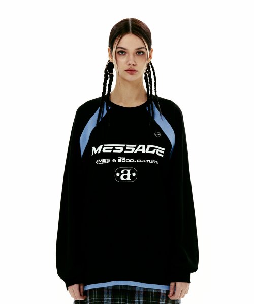 MUSINSA | AMES-WORLDWIDE MESSAGE LOGO RAGLAN LS T-Shirt BLACK