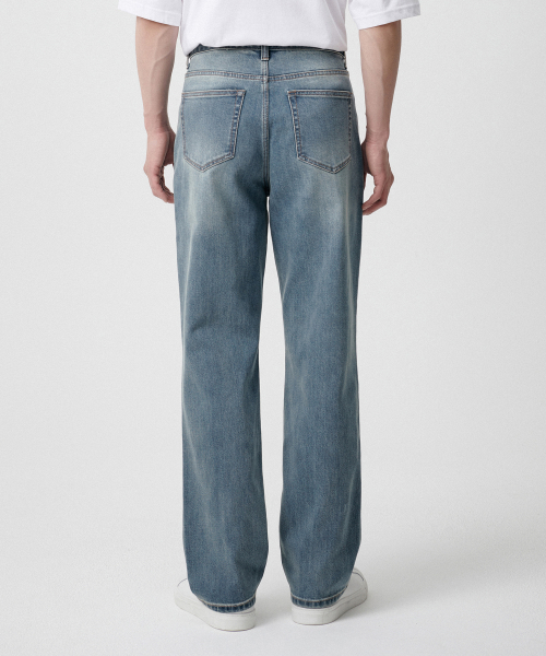 [Cooltandard] Regular Fit Denim Pants [Light Indigo] thumbnail 4
