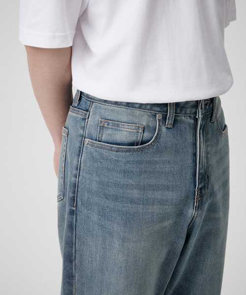 [Cooltandard] Regular Fit Denim Pants [Light Indigo] thumbnail 6