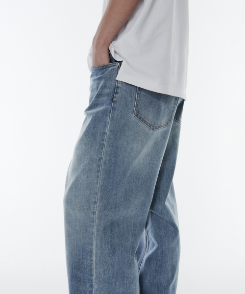 [Cooltandard] Wide Denim Pants [Light Indigo] thumbnail 7