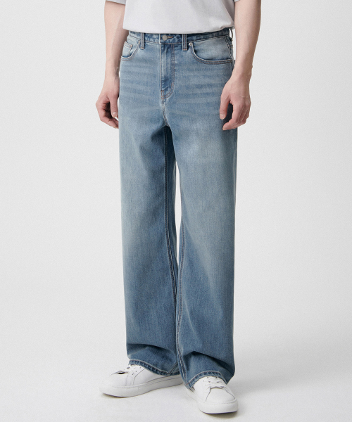 [Cooltandard] Wide Denim Pants [Light Indigo] thumbnail 9