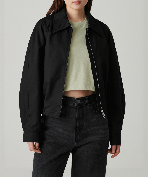 WOMENS COTTON BLOUSON JACKET [BLACK]