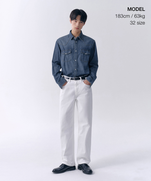 STRAIGHT DENIM PANTS [WHITE]