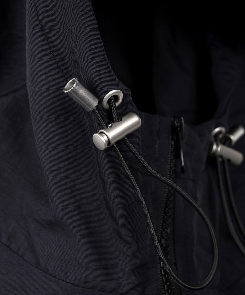 Нейлоновый жилет на молнии с высоким горлом (DARK NAVY)