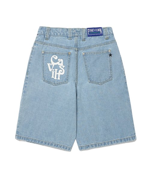 MUSINSA | CAVISH Oversized PRINTED DENIM SHORTS BLUE(CV2DMUD111A)