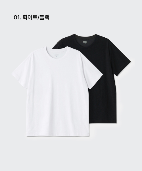 [Cooltandard] Women's Basic Crew Neck T-Shirt 2-Pack thumbnail 2