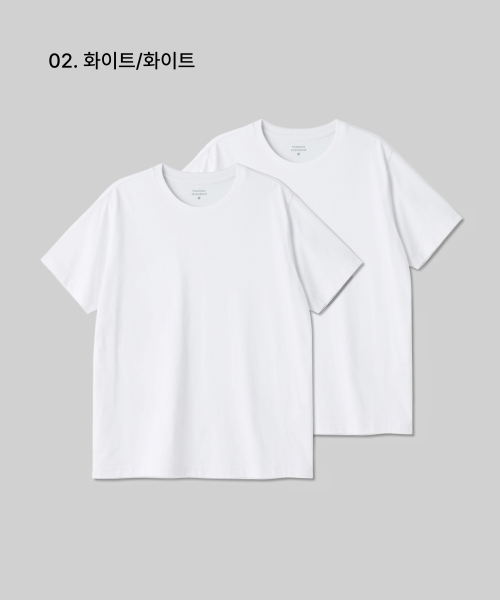 [Cooltandard] Women's Basic Crew Neck T-Shirt 2-Pack thumbnail 3
