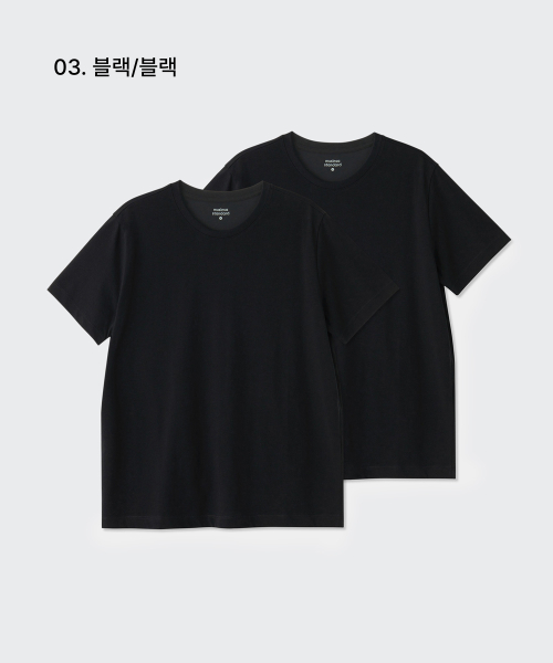 [Cooltandard] Women's Basic Crew Neck T-Shirt 2-Pack thumbnail 4