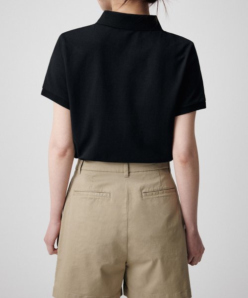 COOLTANDARD WOMENS PIQUE POLO SHIRT [BLACK]