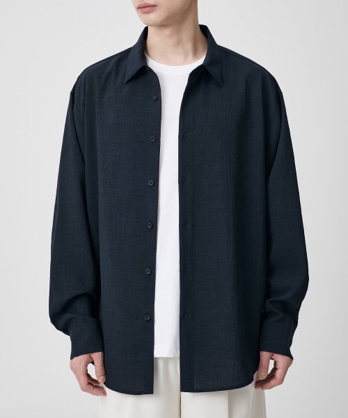 Свободная льняная рубашка Relaxed [Navy]