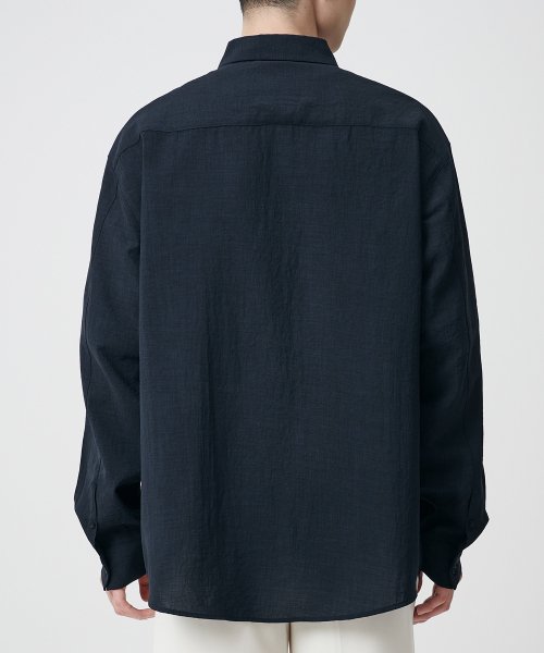 Свободная льняная рубашка Relaxed [Navy]