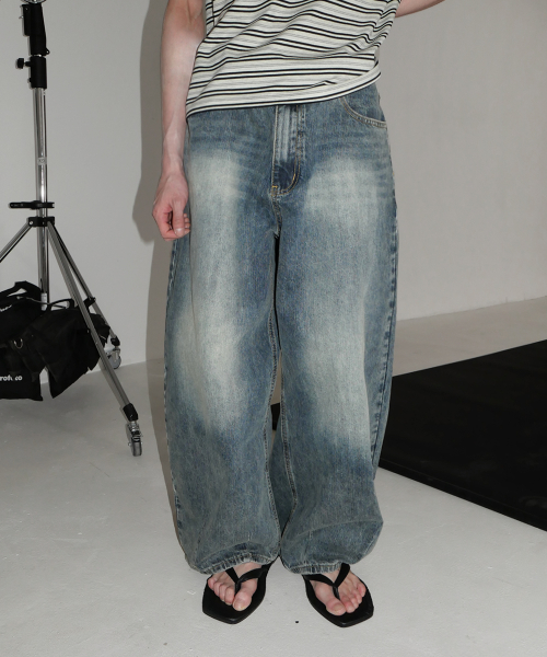 Lazy Boy Balloon Fit Denim_Faded Blue thumbnail 11