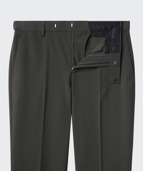 Свободные укороченные слаксы на скрытой резинке [Dusty Khaki]