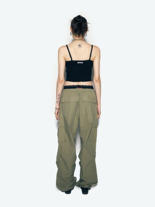 NEON HART Effie Cargo Parachute Pants Khaki