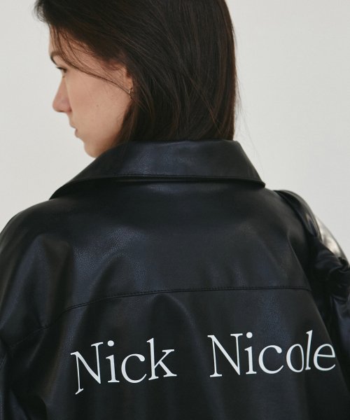 NICOLE FAUX LEATHER BLOUSON_BLACK