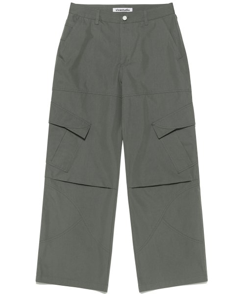 SPLIT WIDE CARGO PANTS [KHAKI]