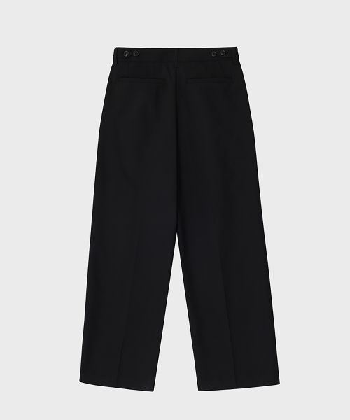 Летние шерстяные слаксы с одной складкой (Black)