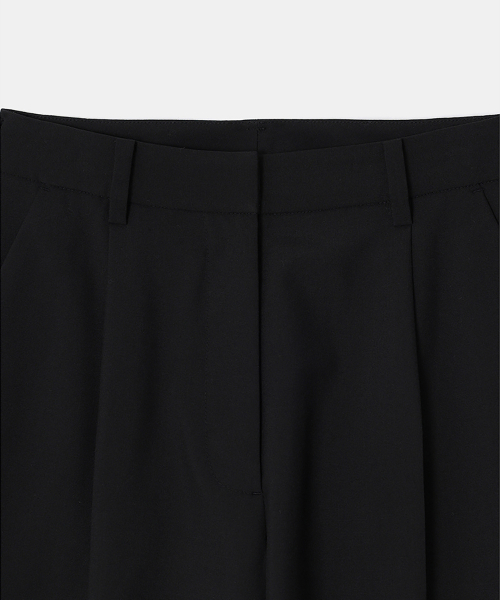 Летние шерстяные слаксы с одной складкой (Black)