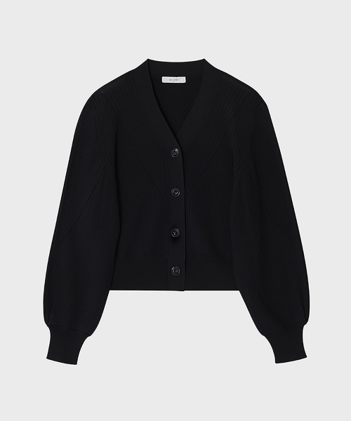 Укороченный кардиган-баллон с узором (Black)