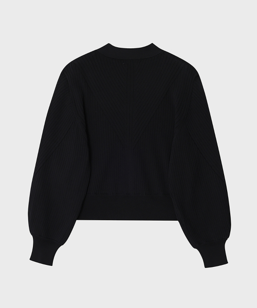 Укороченный кардиган-баллон с узором (Black)