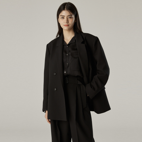 Брюки от костюма со складками (Black)