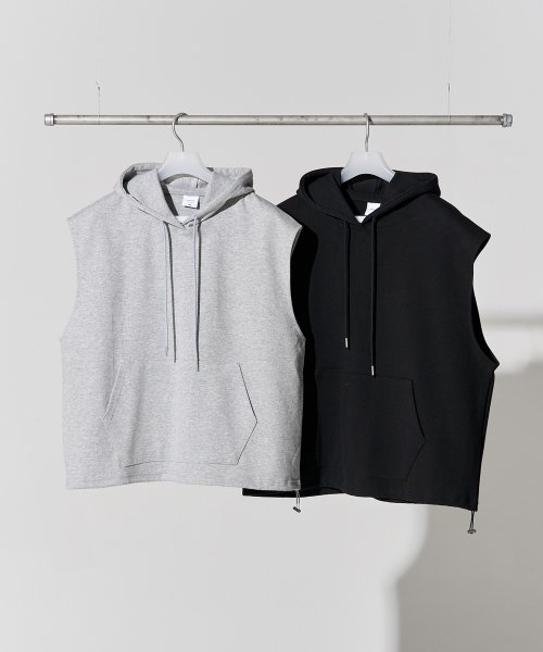 String Hood Sweat Vest [2 Colors]