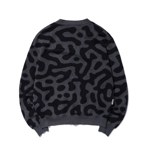 PATTERN CARDIGAN CHARCOAL