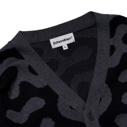 PATTERN CARDIGAN CHARCOAL