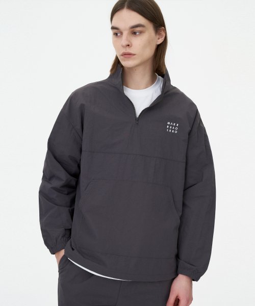 Легкий нейлоновый анорак Half Zip (Dark Gray)