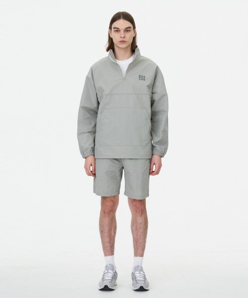 [SET] Нейлоновый костюм с анораком и шортами (Light Grey)
