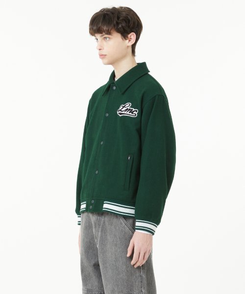 CLASSIC WOOL VARSITY JACKET dark green