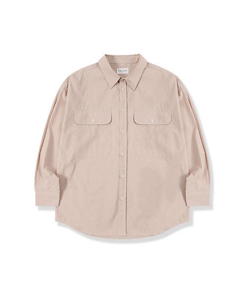 Рубашка оверсайз с большими карманами (BABY PINK)