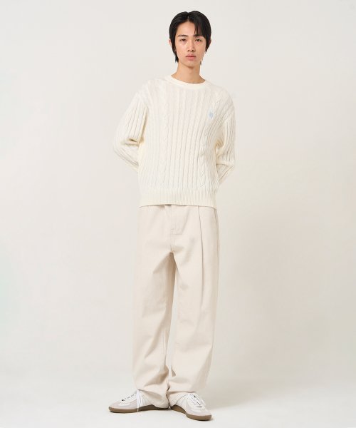 Укороченный кабельный трикотаж (Ivory)