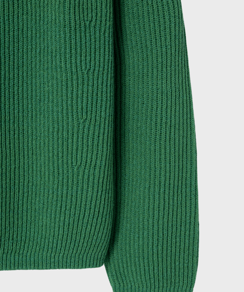 Буклированный круглый свитер_GREEN