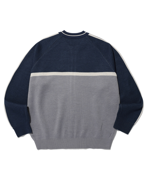 COLOR BLOCK HIGH NECK Кардиган VINTAGE Синий