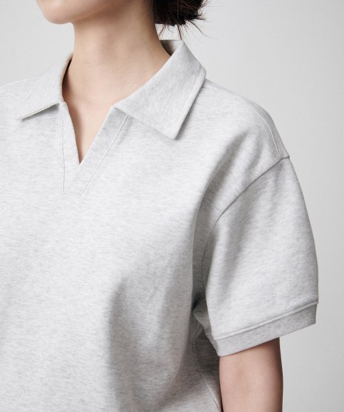 Женский свитшот с двойным трикотажным воротником [Melange Light Grey]