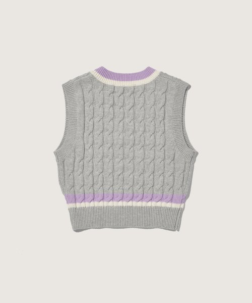 Вязаный жилет с цветным акцентом Melange Grey