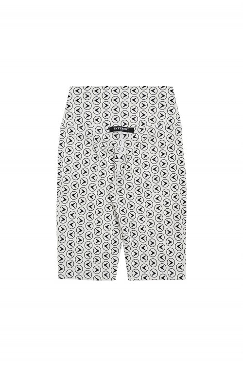 INTEREST Логотип DIGITAL PRINT HALF LEGGINGS_WHITE