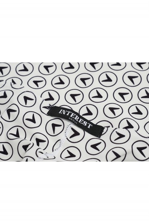 INTEREST Логотип DIGITAL PRINT HALF LEGGINGS_WHITE