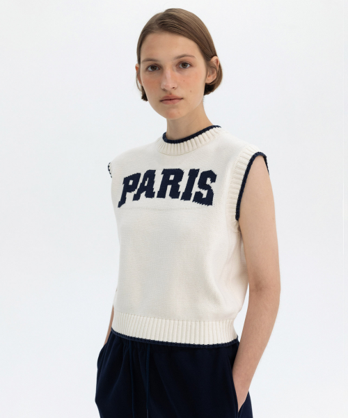 PARIS Логотип Жилет - IVORY