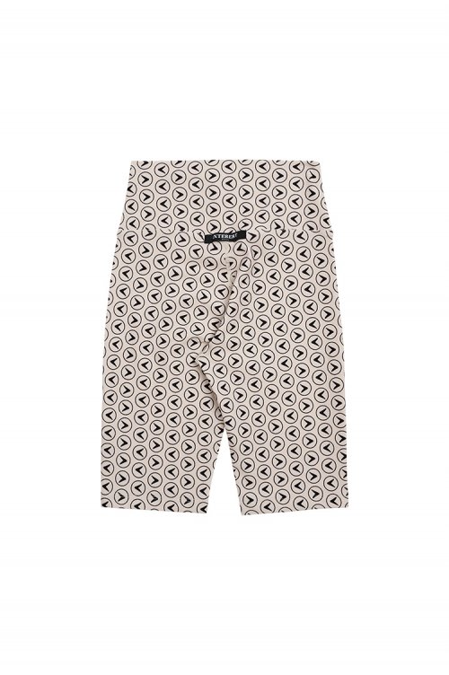 INTEREST Логотип DIGITAL PRINT HALF LEGGINGS_BEIGE