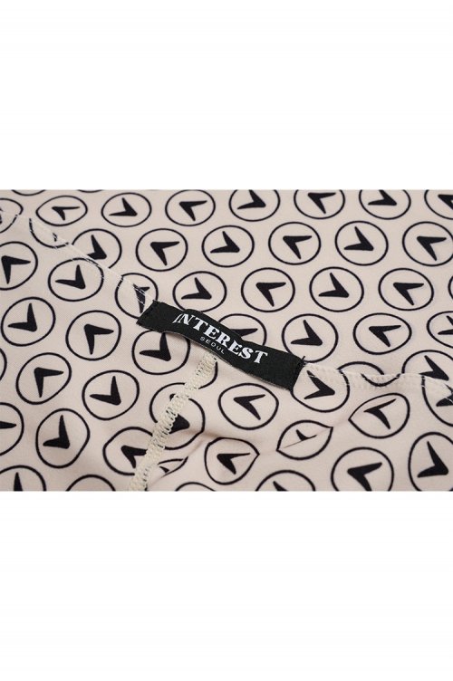 INTEREST Логотип DIGITAL PRINT HALF LEGGINGS_BEIGE