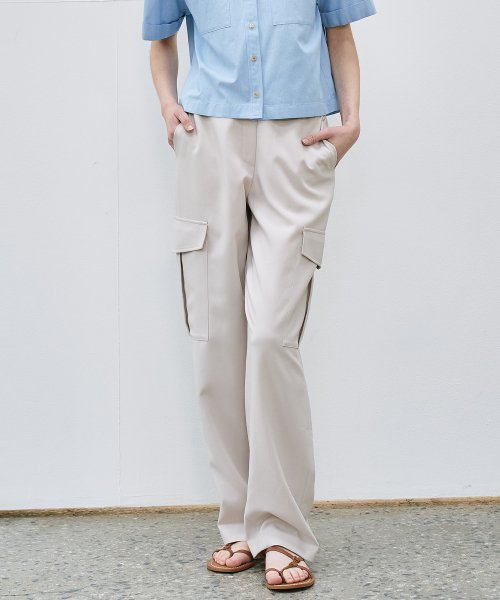 Широкие брюки карго 2125 (Light Beige)