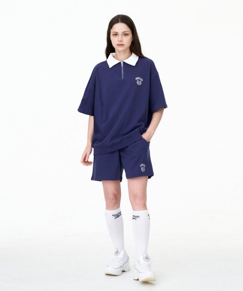 Свитшот с воротником и вышивкой Laurel Navy